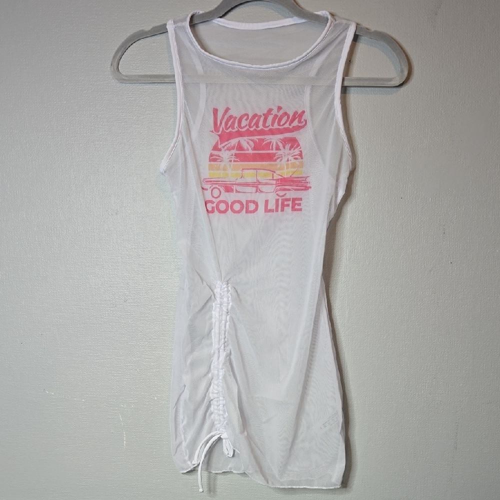 White Vacation Good Life Swim Coverup